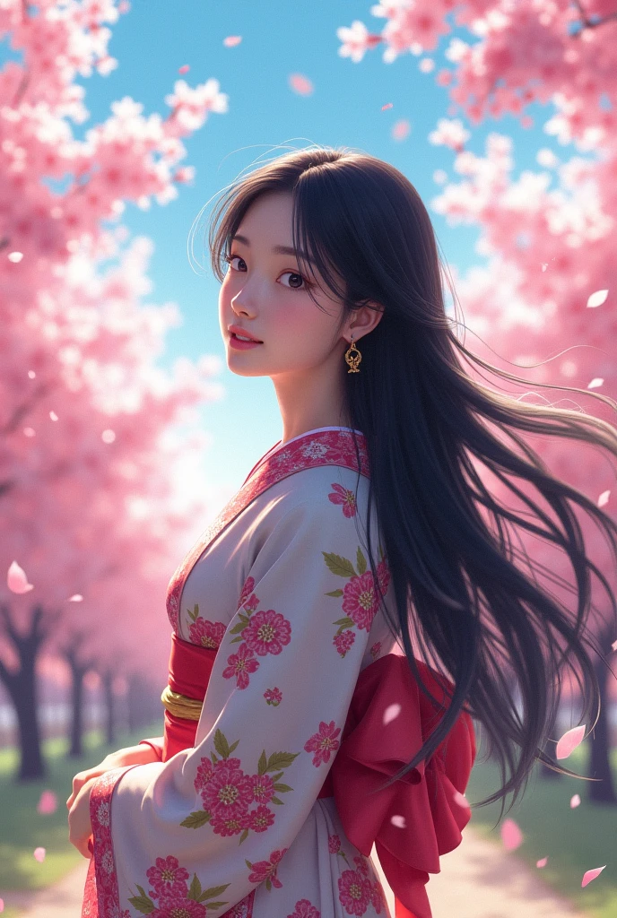 There is a beautiful Japanese girl