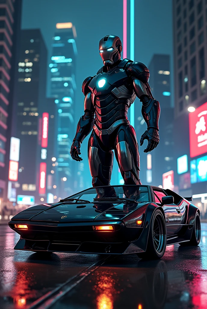 Lamborgini black pantera iron man costume