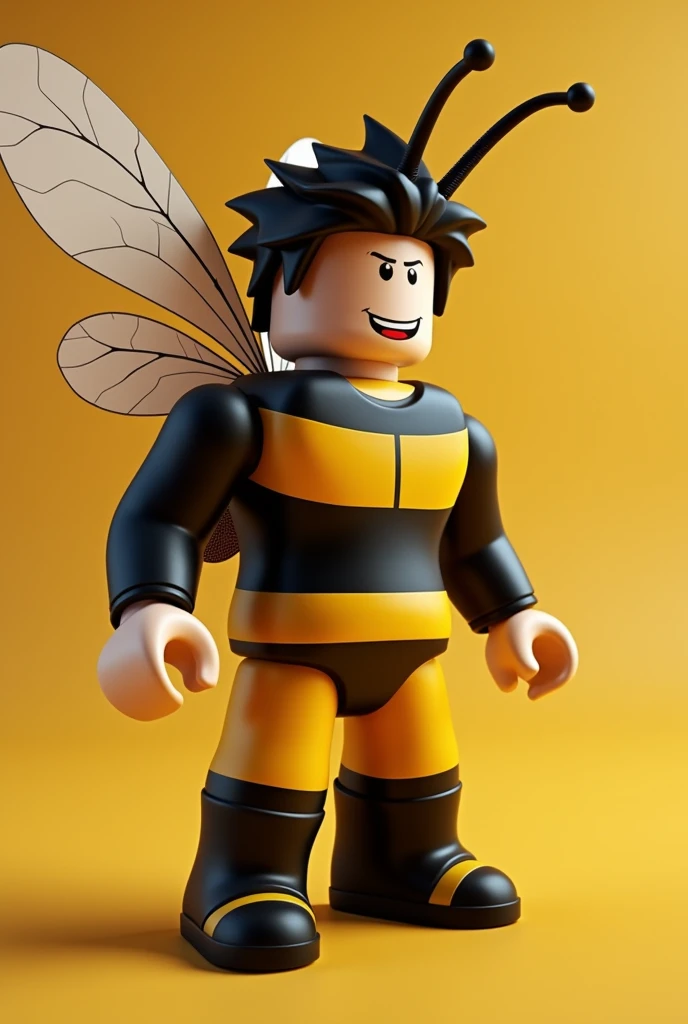 A bee and A man look like a bee he have anthena and he's 18 years-old and shirt yellow black and he's a Roblox 
