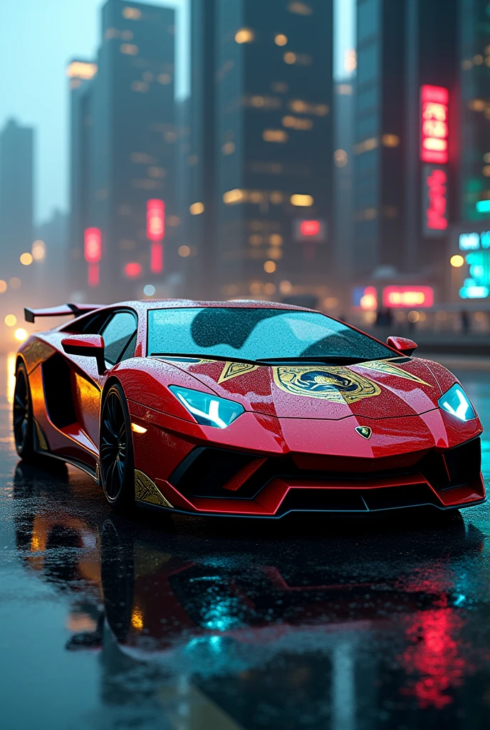  Lamborghini in the form of Iron Man and Black Panther