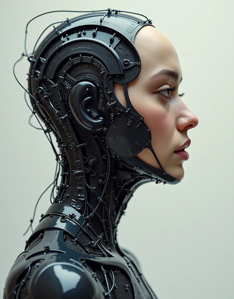 Generate a concept in AI,AI,Half Body,avant-garde