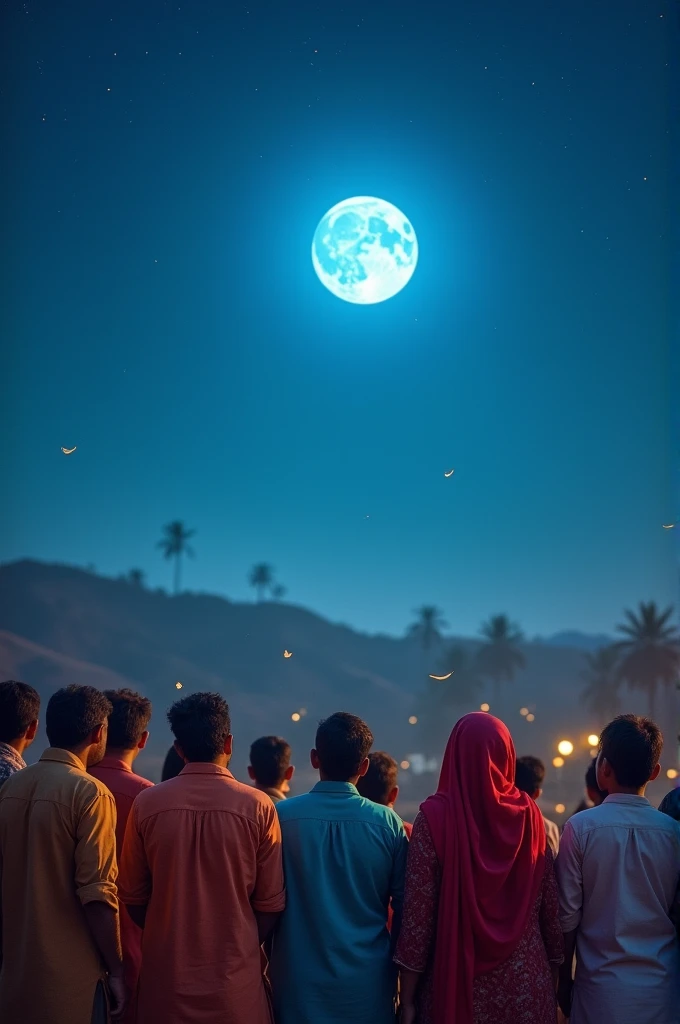 big blue moon pakistani people watching it from far