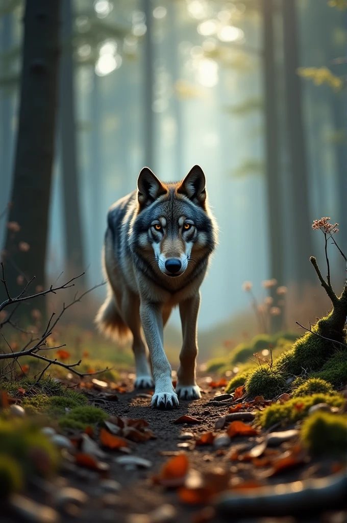 The wolf is looking for food.