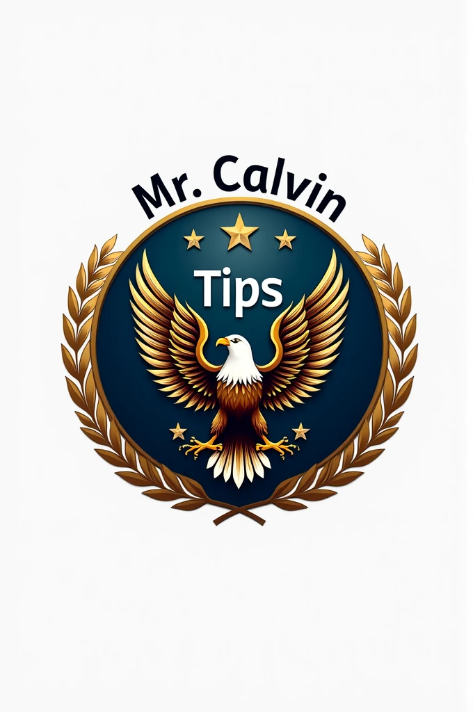 CREATE A LOGO WITH AN EAGLE AT THE CENTER A OOGO WRITTEN MR.CALVIN TIPS