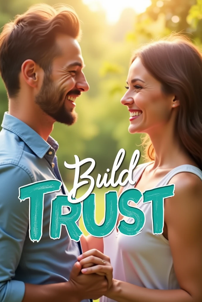 make a thumbnail for YouTube video of topic how to build trust in a relationship with attractive text. Size should be 16:9