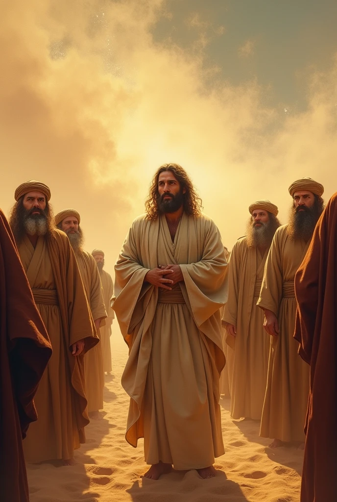 Isaac in the desert with the Pharisees