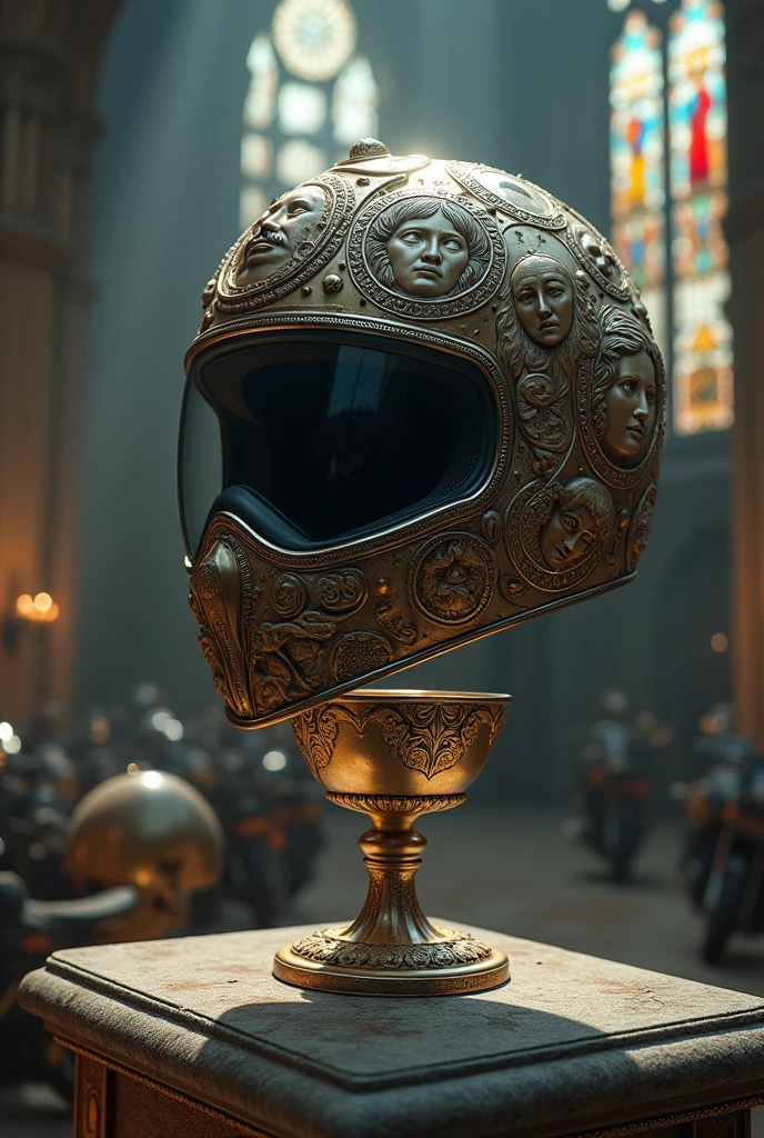 12 apostles skull motorcycle helmet holy grail 

