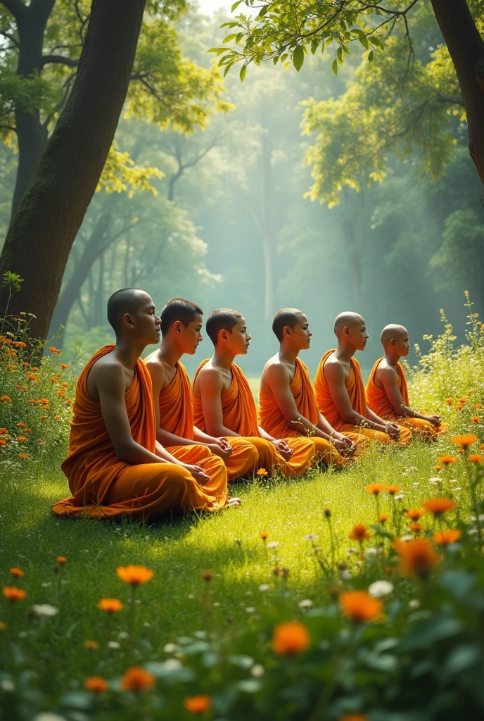 most beautiful nature enjoying bhikkhu's and in front of face