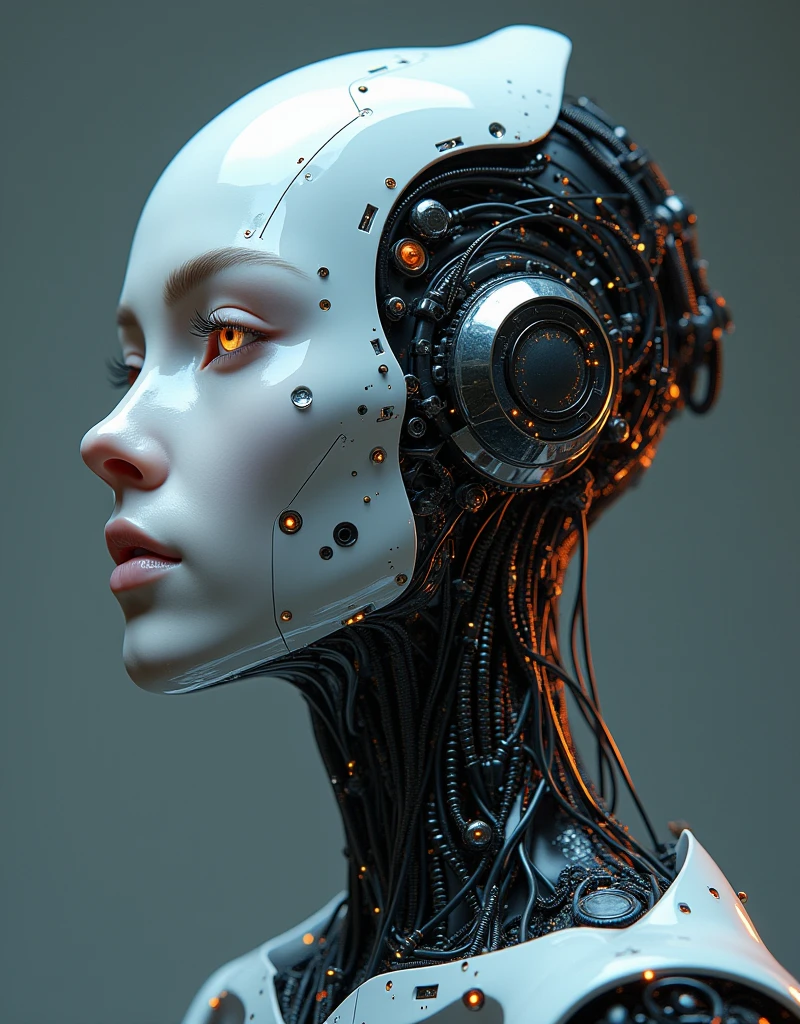Generate a concept in AI,AI,Half Body,Surreal