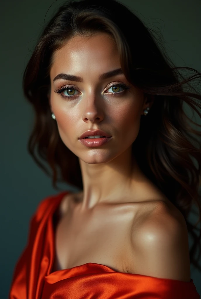 a woman in a long dress, extremely detailed eyes and face, longeyelashes, beautiful detailed lips, (best quality,4k,8k,highres,masterpiece:1.2),ultra-detailed,(realistic,photorealistic,photo-realistic:1.37),professional,vivid colors,studio lighting,extreme detail description,portrait,dramatic lighting,cinematic,epic scale