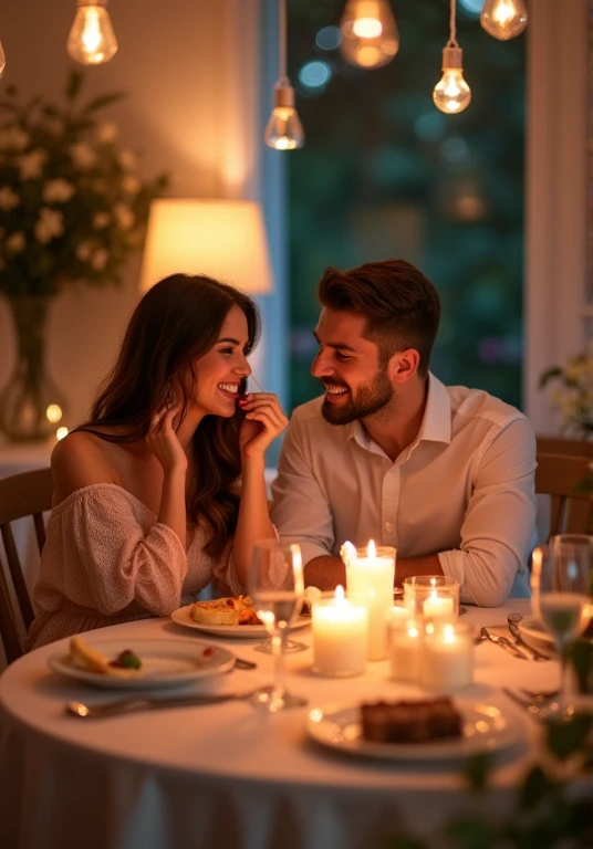 Couples eating together