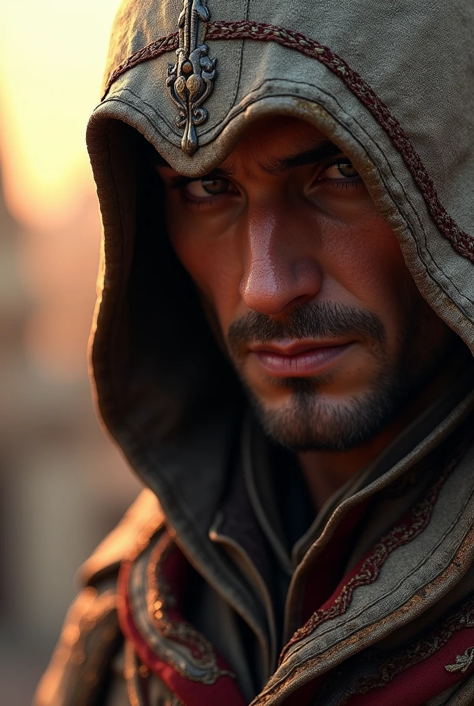 close no rosto, Ezio Auditore de assassin's creed revelations