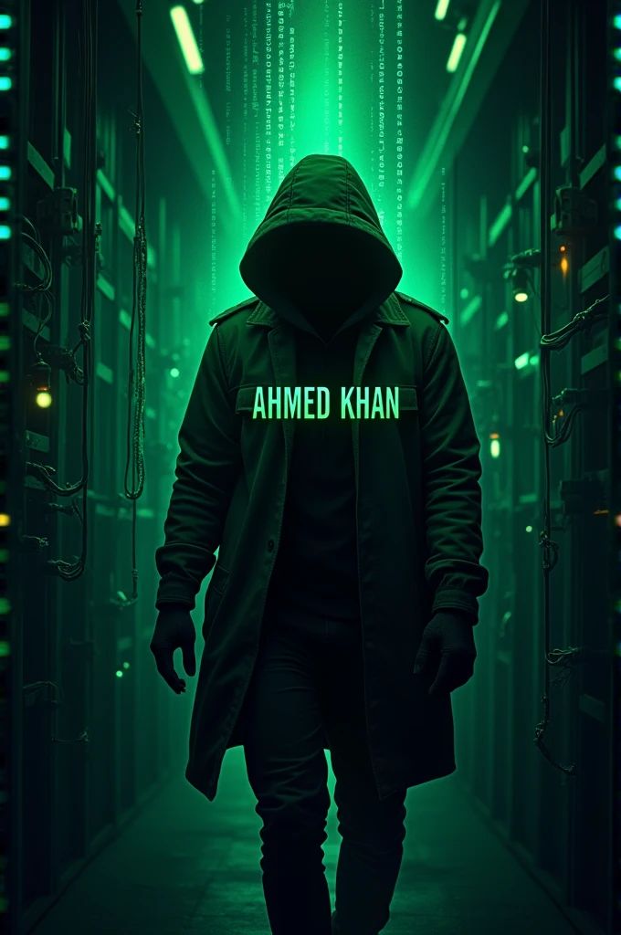 Create a hacking logo with Ahmed Khan as the name