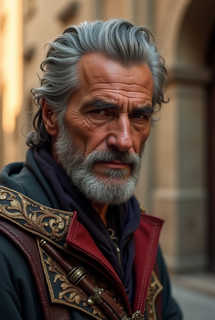 close no rosto, Assassin&#39;s Creed&#39;s Ezio Auditore is 60 years old