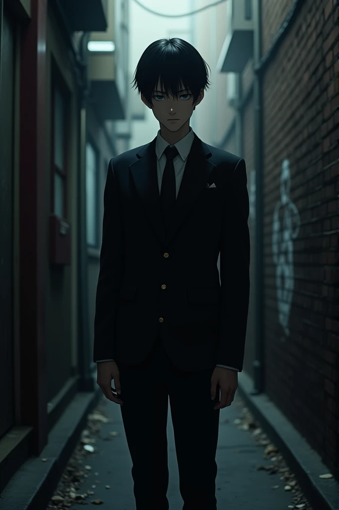1 male high school student, Black hair, Hitman for hire, Feeling no emotion