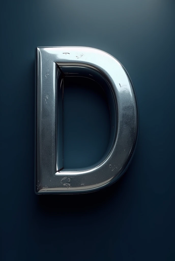 Metallic symbol D in stylish 3D 