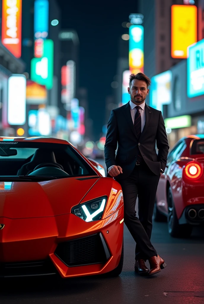 Lamborgini koʻrinishi Ferrari chiroqlari blakc kostyum