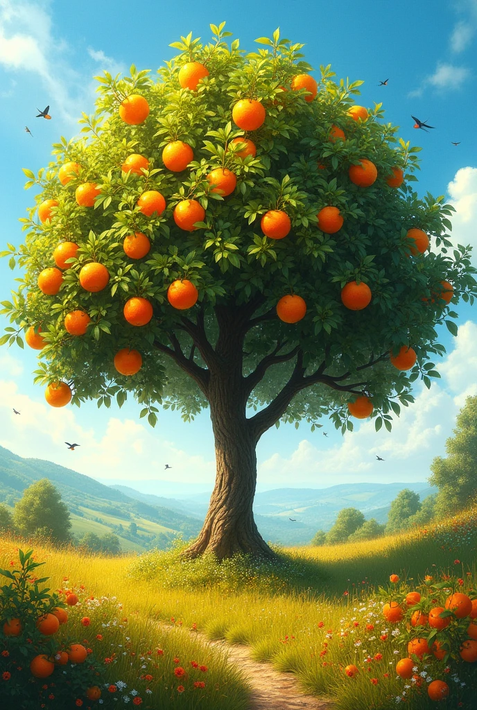 Draw an orange tree