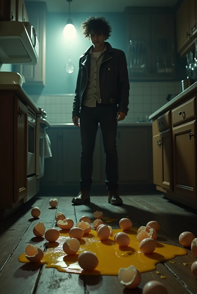 The thief broke the eggs.