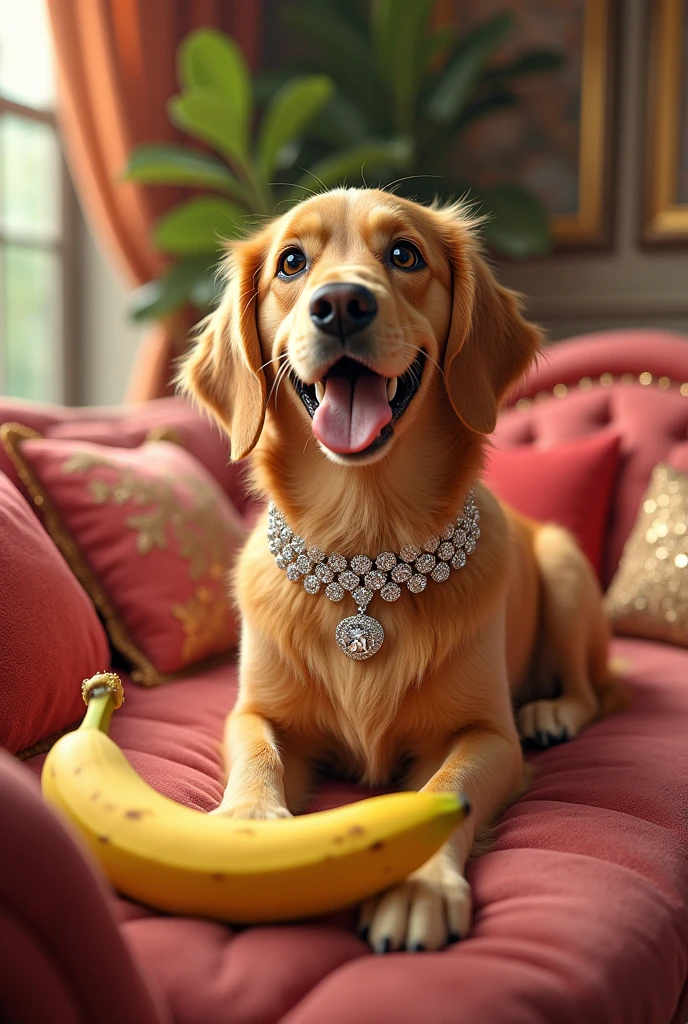 cartoon style dog luxury dogs and banana