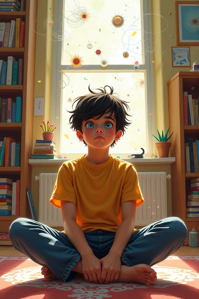 Boy, trying to control his mind