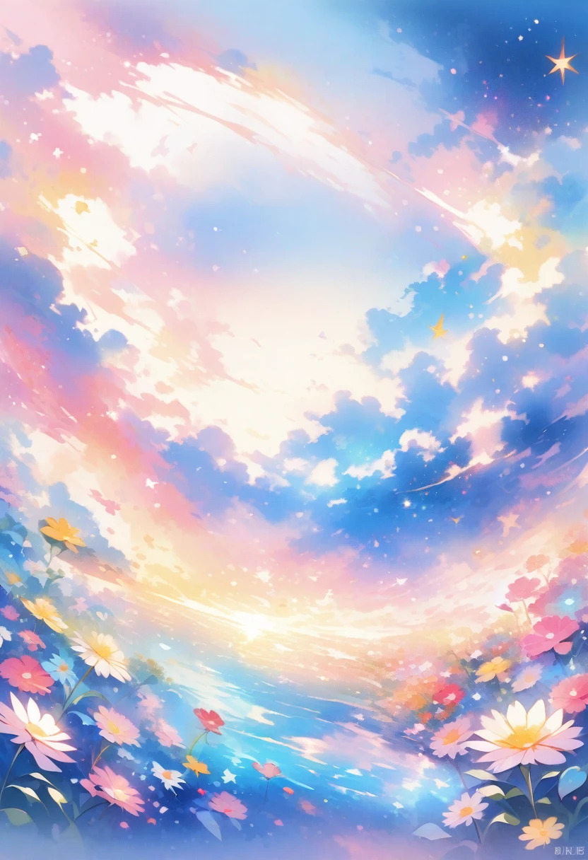 Mesmerizing night sky,Filled with rotating galaxies and shining stars,, All this stems from the intoxication of the eyes of the one you love deeply。.
