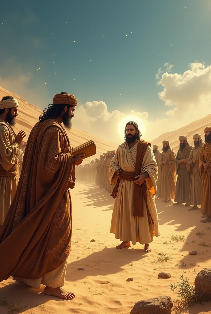 The Pharisees in conflict with Isaac in the desert