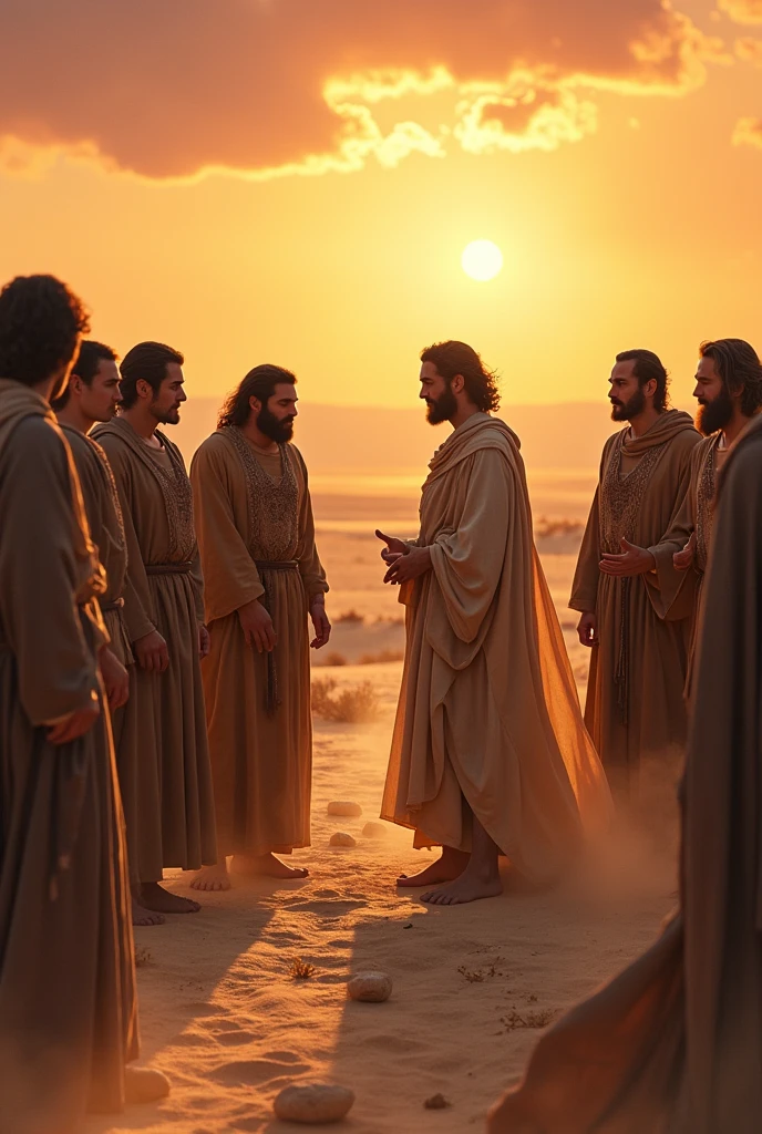 The Pharisees in conflict with Isaac in the desert 