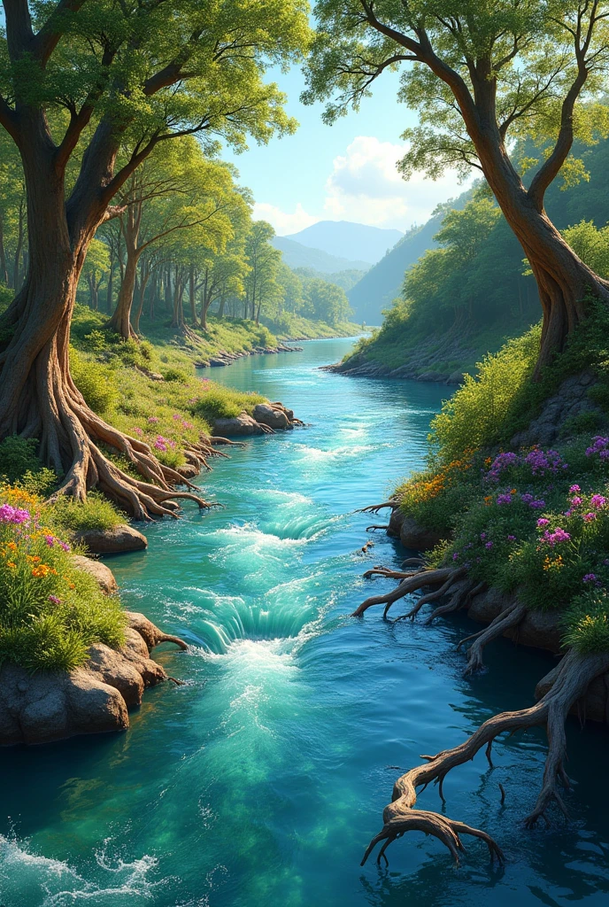 Three river boundry toching eachother