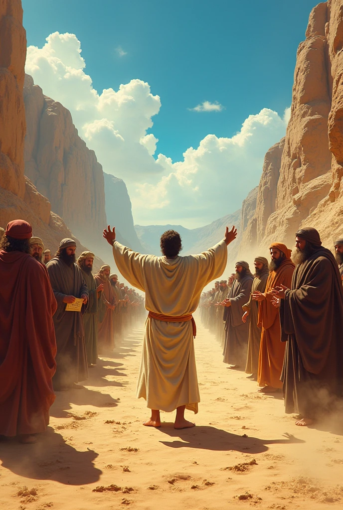 The Pharisees in conflict with Isaac in the desert