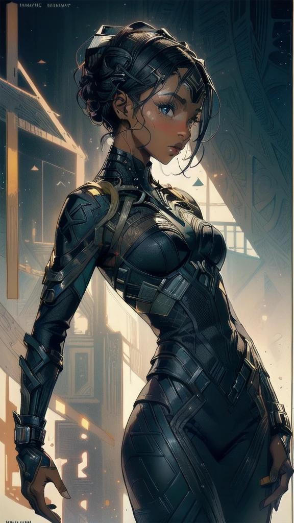 (((masterpiece, highest quality))),(((solo:1.2))),(((1girl:1.2))),32k wallpaper, very detailed, poster, vintage science fiction,(((((geometric cinematic movie poster))))), ((((bauhaus)))),(((abstract))),((((mid century modern)))),(((((portfolio))))),(((((Close-up))))),(((((bust up))))),((((more various angle)))),(((highlight))),((((heterochromia)))),(((complete. detailed face))),(((Extremely talented))),(((most complecated machine))),(((Overall colorfully))),((((((Absolutely simple background)))))),(((great black skin woman))),(((Wakanda forever)))