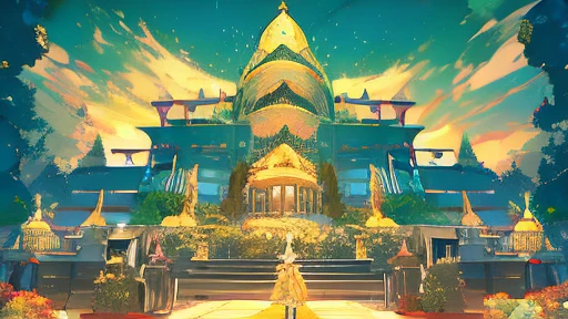 街の中心部にある大きな青いtempleへtempleに人気はなく、Only holiness sees you as foreign objects.、They were trying to get rid of them.、temple blue 海底temple
