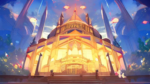 街の中心部にある大きな青いtempleへtempleに人気はなく、Only holiness sees you as foreign objects.、They were trying to get rid of them.、temple　blue　海底temple
