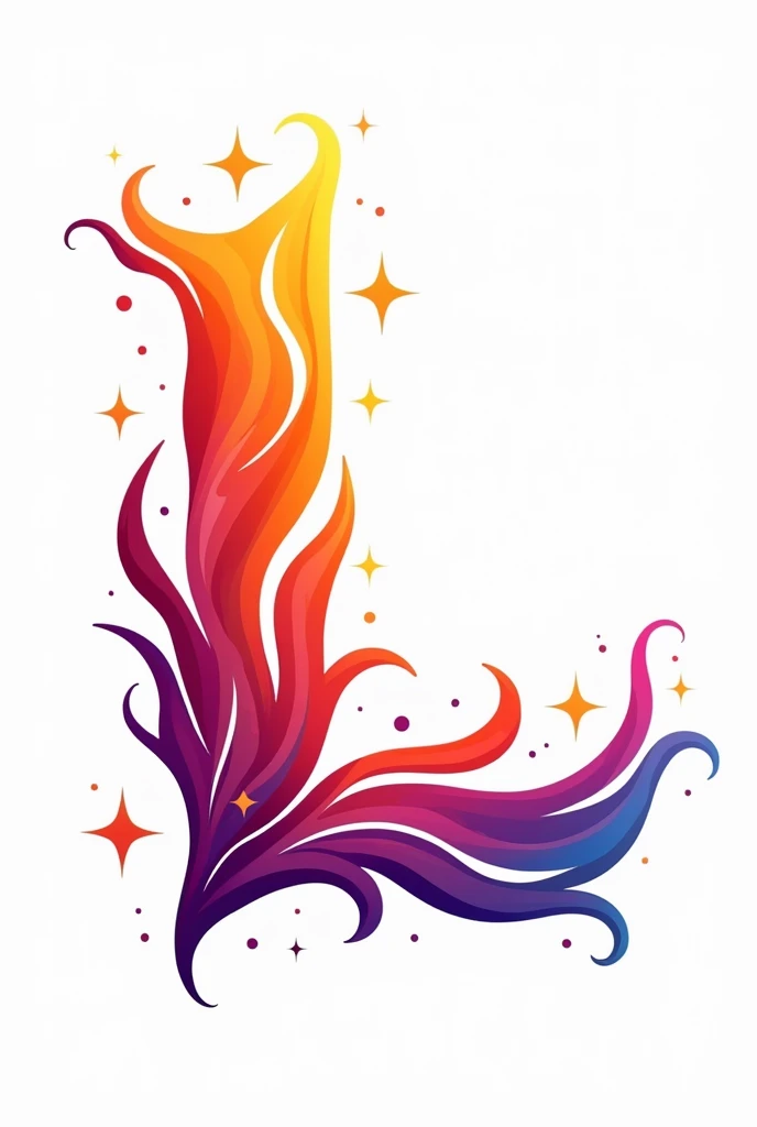 Generate a logo with the letter L, striking and very, very colorful, similar to instagram

