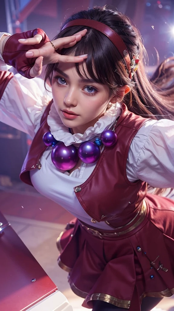 Best quality, masterpiece, detailed skin texture, detailed clothes texture, detailed face, super detail, 8k, intricate detail,1 girl, The color doesn't change,breast cleavage..