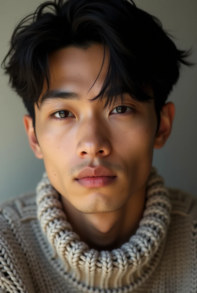 (masterpiece:1.3), (8k, photorealistic, RAW photo, best quality: 1.4), (1man), beautiful face, (realistic face), (black hair, short hair:1.3), beautiful hairstyle, realistic eyes, beautiful detailed eyes, (realistic skin), beautiful skin, (sweater), absurdres, attractive, ultra high res, ultra realistic, highly detailed, golden ratio, asia