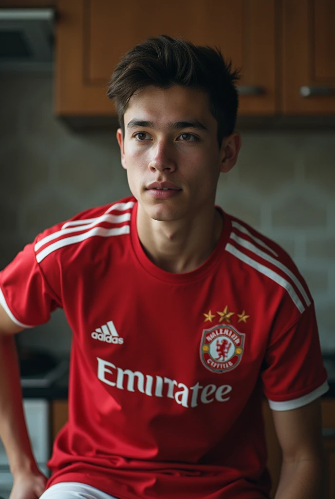 Teenage boy in soccer jersey being fucked