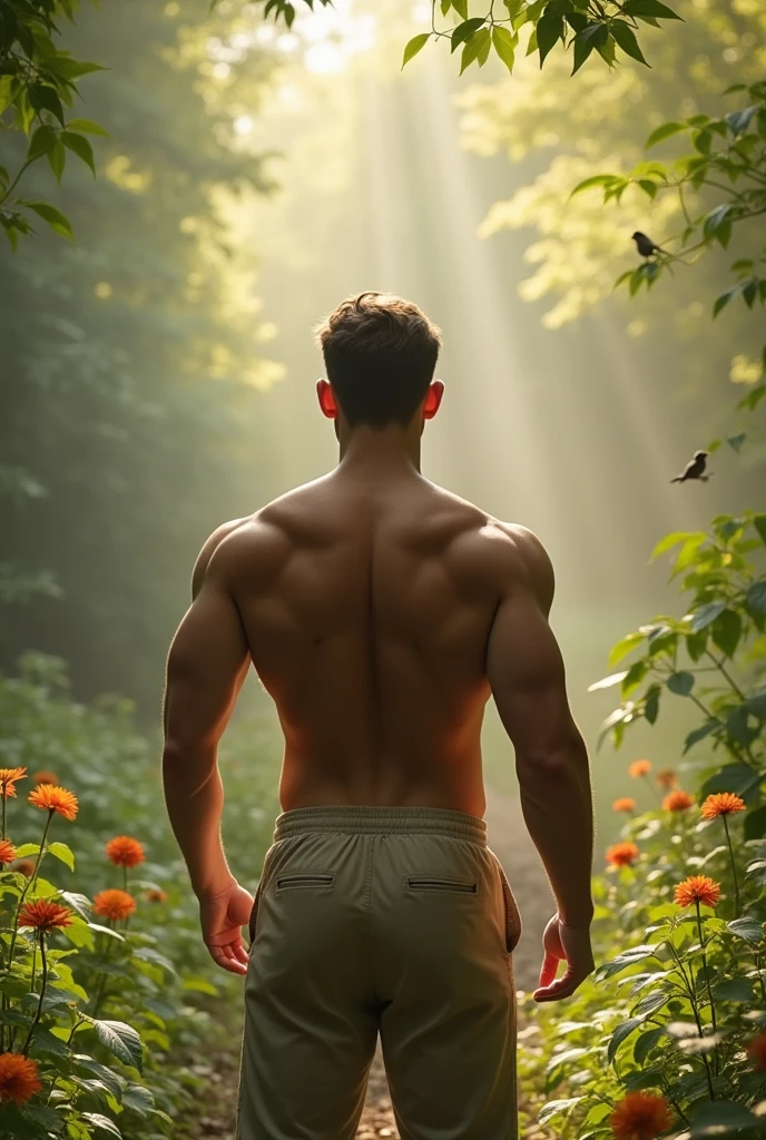 A totally naked man