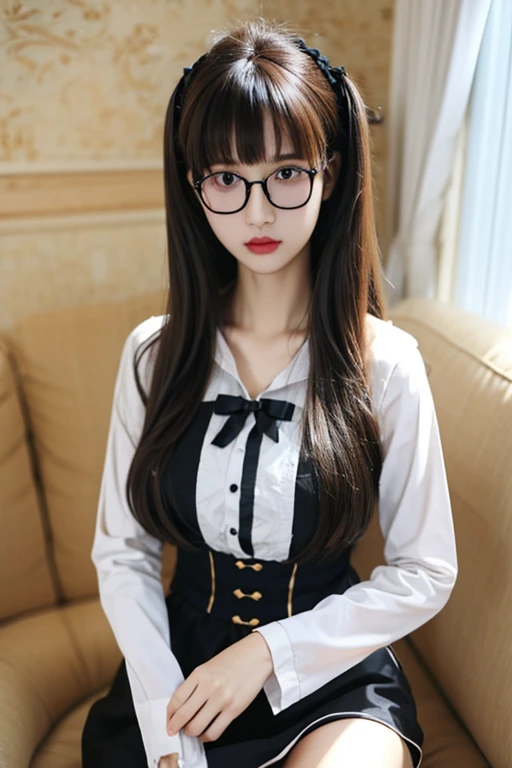 Highest quality、masterpiece、High sensitivity、High resolution、Detailed Description、Slender women、Glasses、Perona、