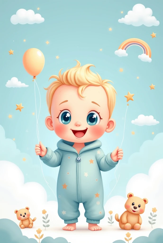 Illustrated pictures for baby boy highlight cover for Instagram