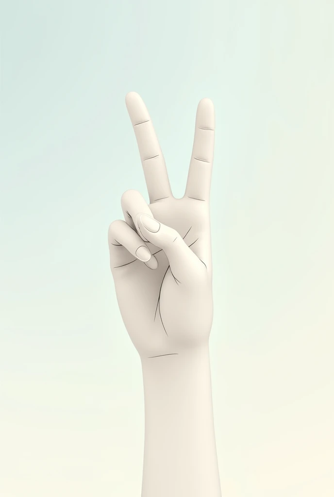 I want to create a pretty symbol for Korean way of holding two fingers white in color