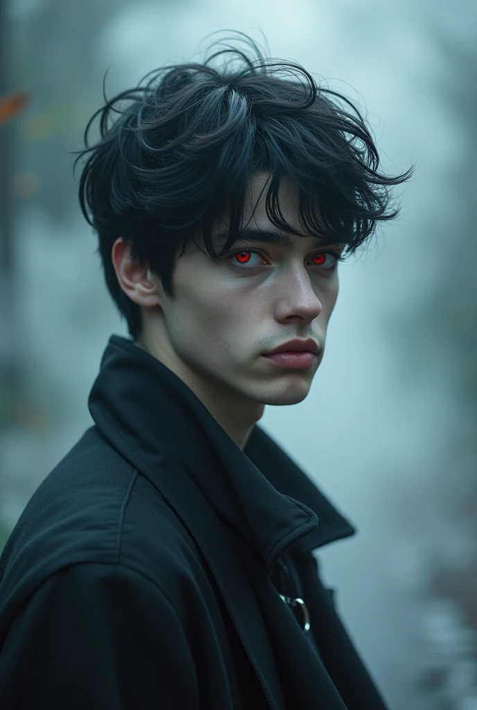 20 year old boy with pale white skin, red eyes
,black hair
Nude 