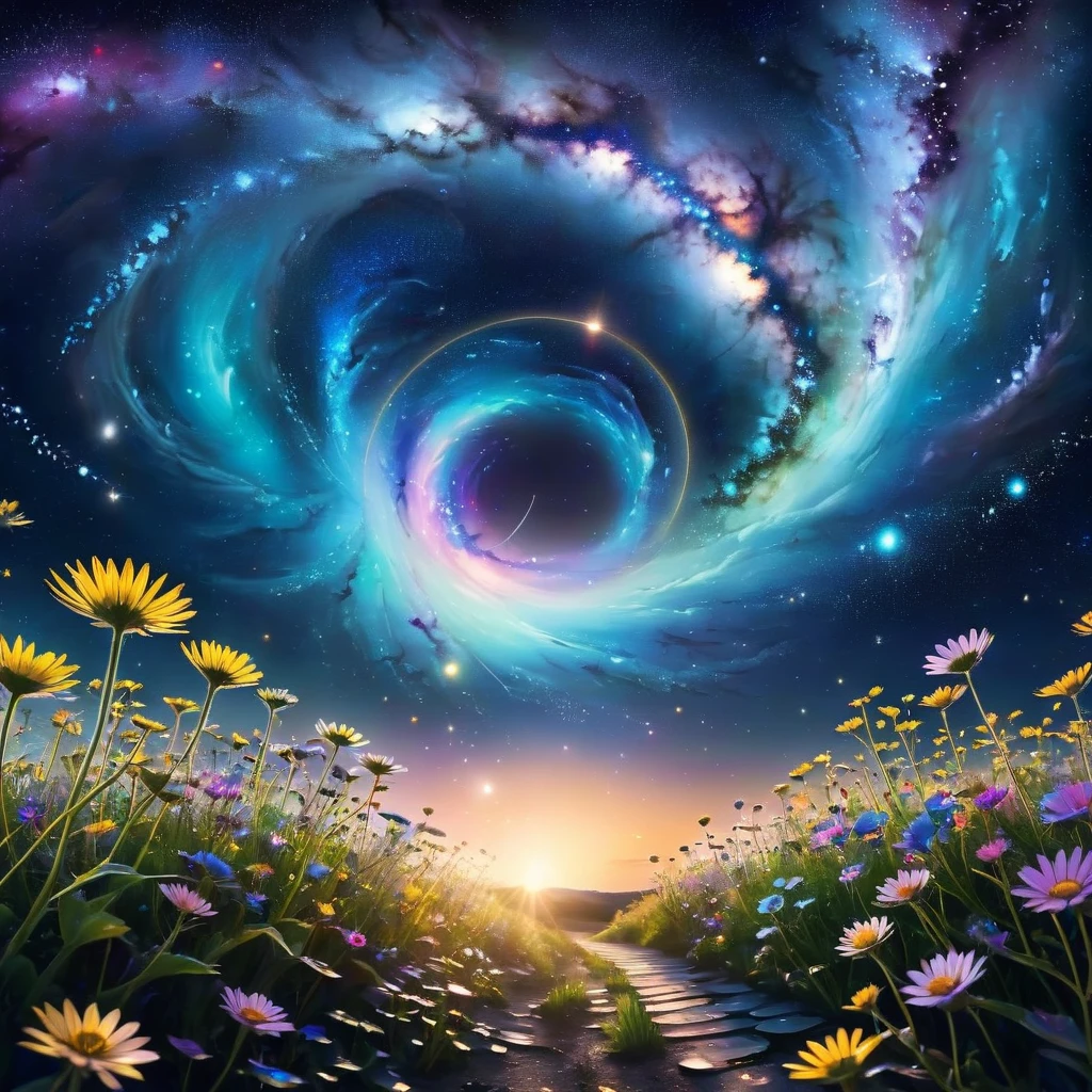 Mesmerizing night sky,Filled with rotating galaxies and shining stars,, All this stems from the intoxication of the eyes of the one you love deeply