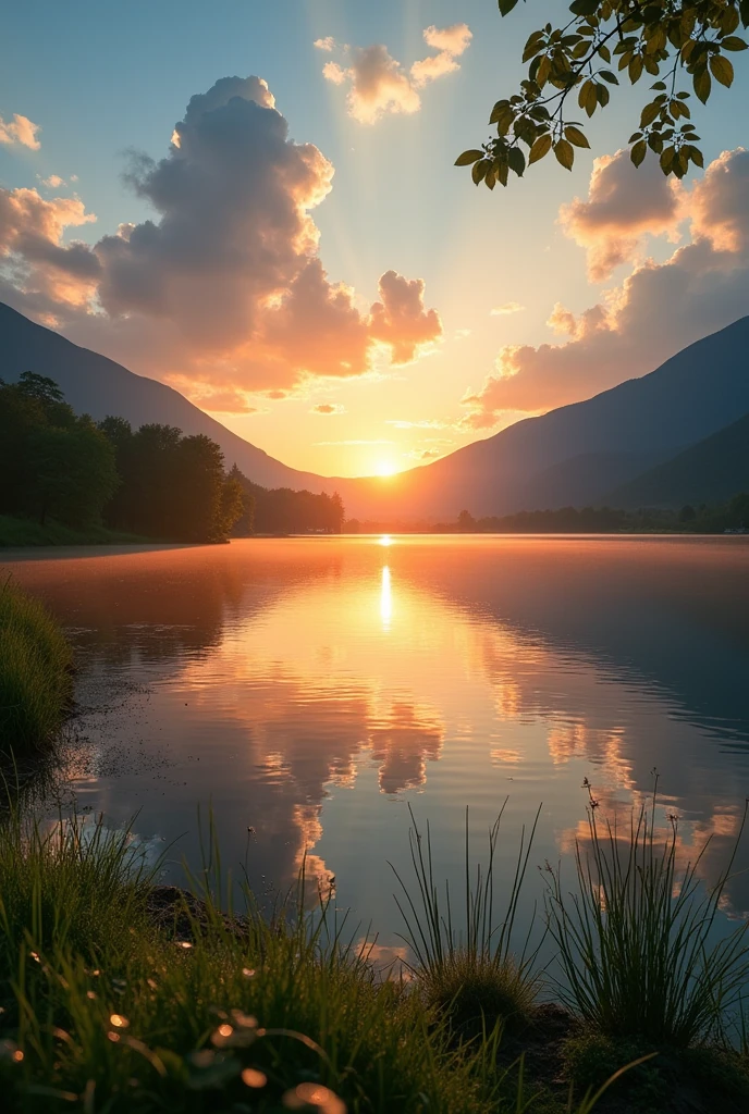 A sun rises and a quote of time
