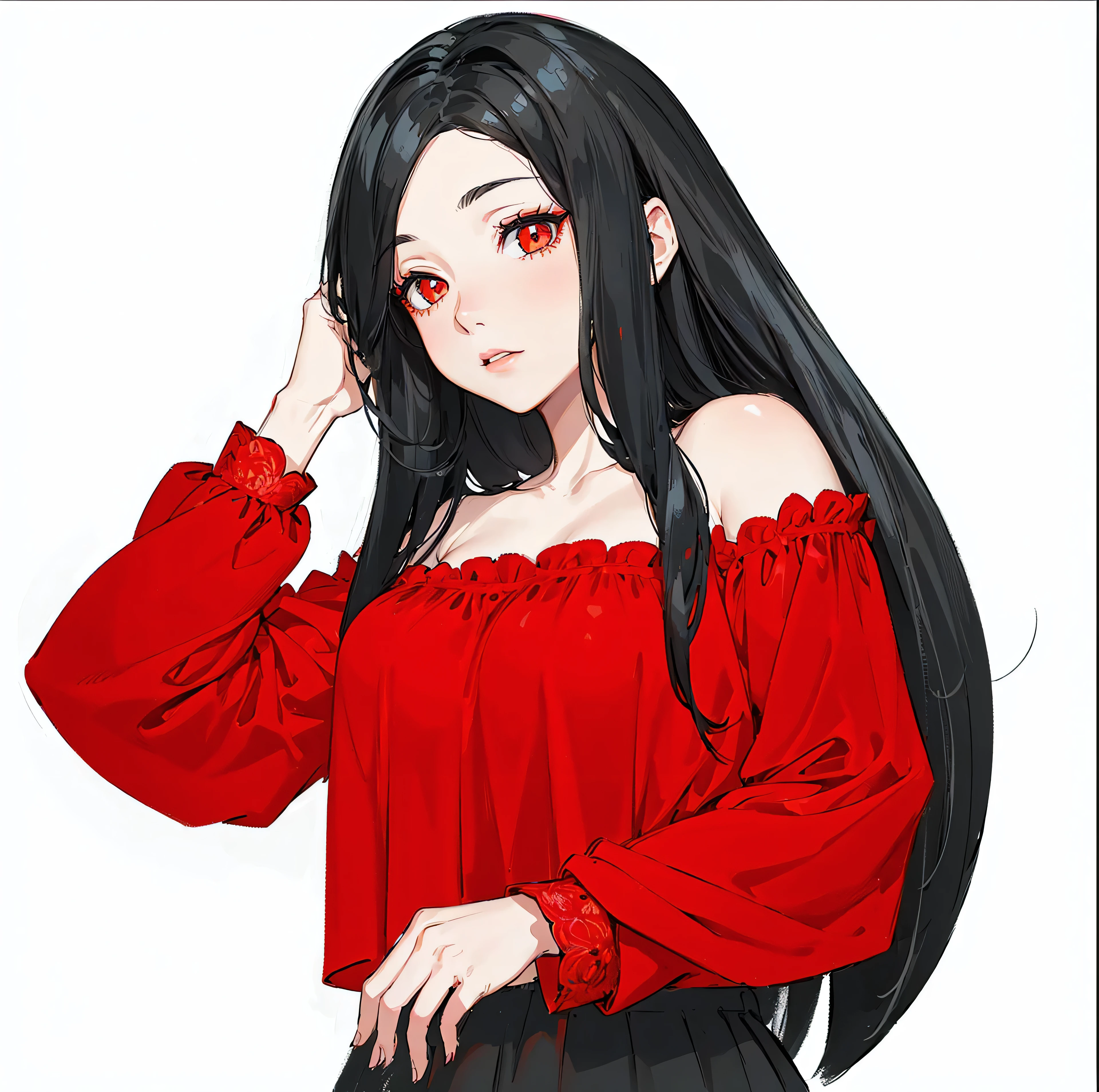 1girl,long black hair,red dress,beautiful detailed eyes,beautiful detailed lips,extremely detailed face,longeyelashes,floral crown,standing in a field of flowers,golden hour lighting,cinematic lighting,highly detailed,8k,photorealistic,masterpiece,digital art,vibrant colors,warm color palette,natural lighting