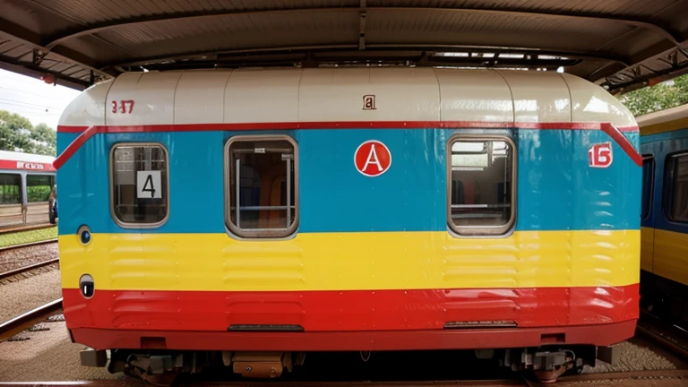 alphabets train car.....beautiful,colorful,attractive........from outside