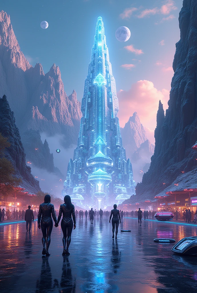 a cutting edge diamond city on a diamond planet