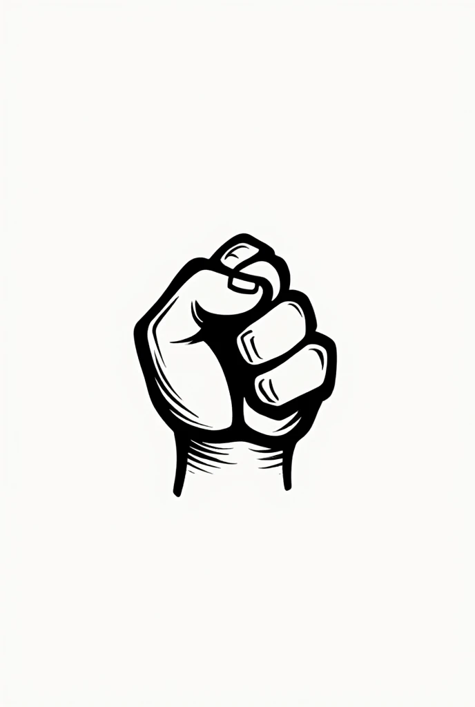 Create an iron fist logo with the name TETSU no ken. Cartoon that is not colored simple cartoon