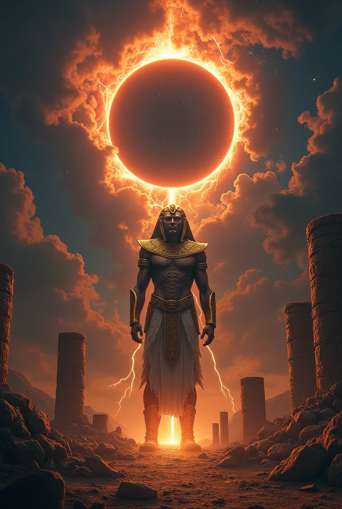 As the eclipse reaches its peak, Ra’s anger grows, leading to a disruption in the celestial order and the rift between realms beginning to close. Make the portal evident
