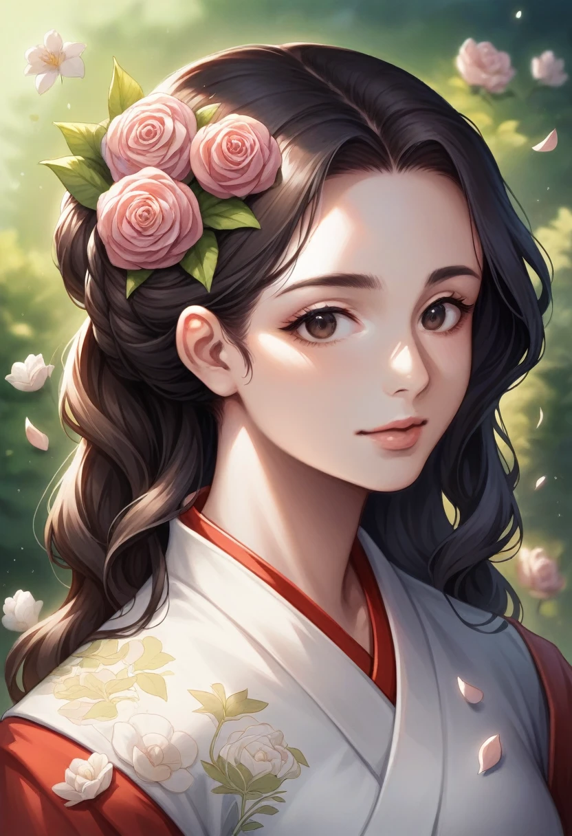 arafed woman in a kimono with flowers on her head, beautiful digital artwork, beautiful digital illustration, beautiful digital painting, gorgeous digital painting, artwork in the style of guweiz, photorealistic anime girl render, smooth anime cg art, beautiful digital art, great digital art with details, stunning digital illustration, detailed digital anime art, render of april, beautiful anime portrait